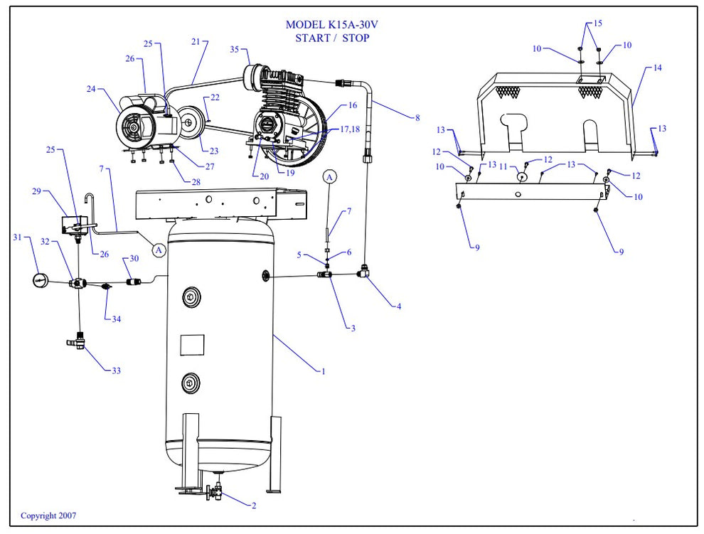 K15A-30V-SSC Vertical Single & Three Phase Assembly Parts By Jenny