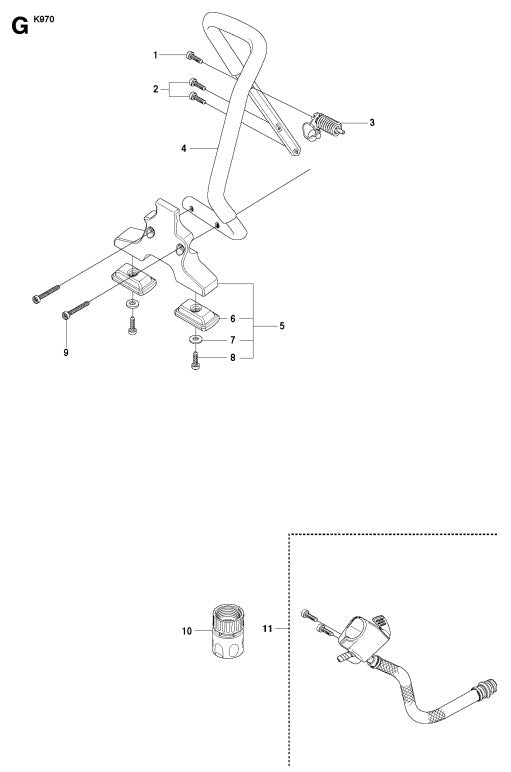 K970 Handle Assembly Parts By Husqvarna