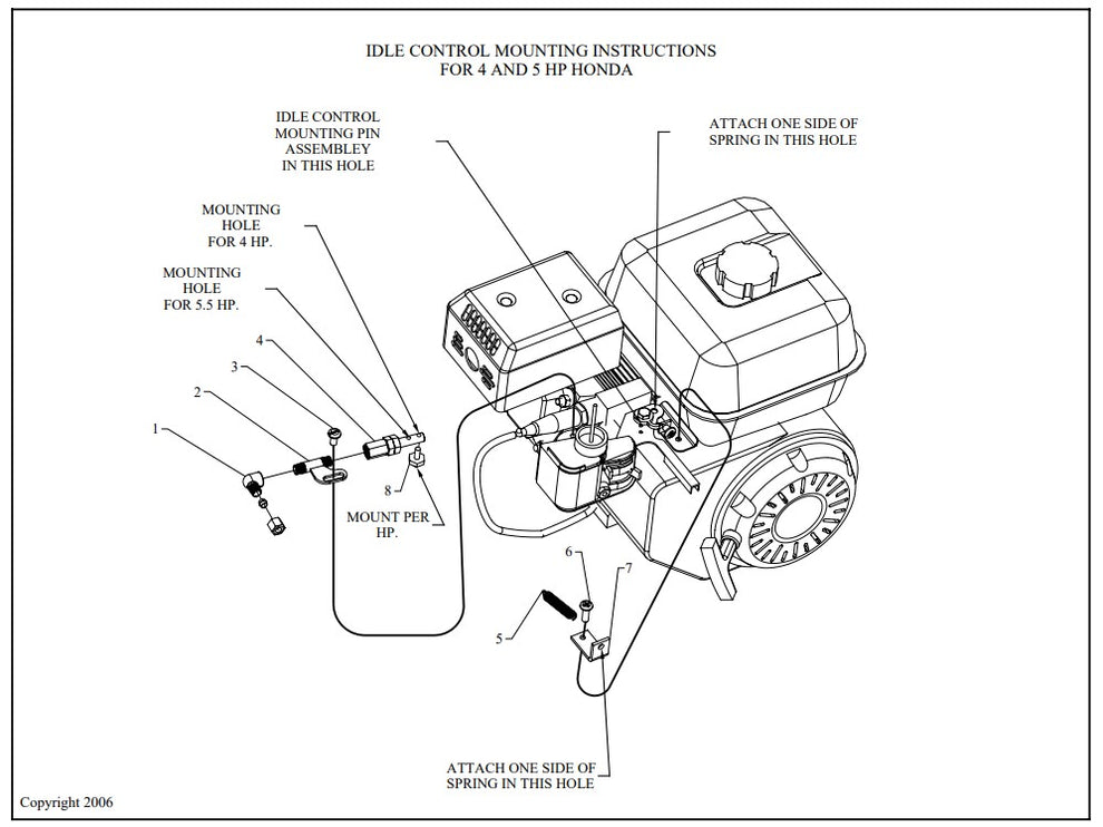 4, 5.5, 6.5HP Honda Throttle Idle Control Two Stage Air Compressor Assembly Parts By Jenny