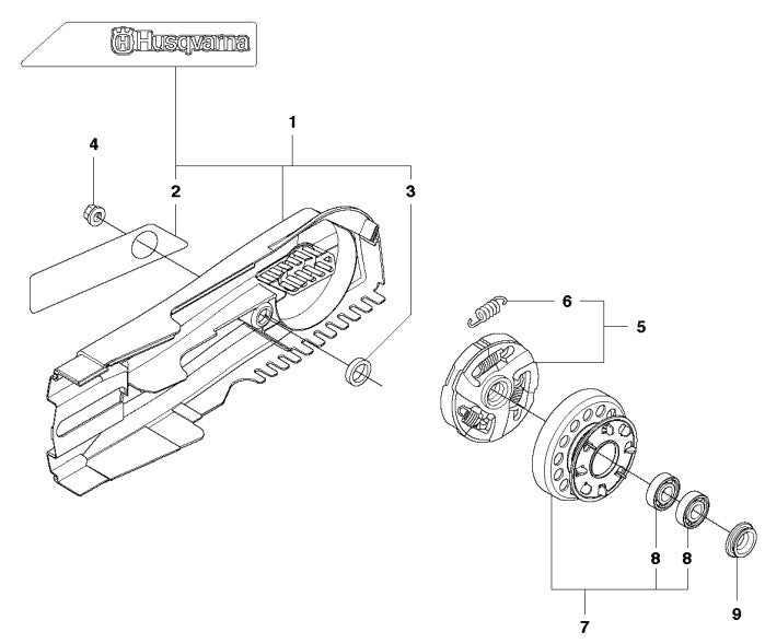 K1270 Belt Guard Assembly Parts by Huqvarna