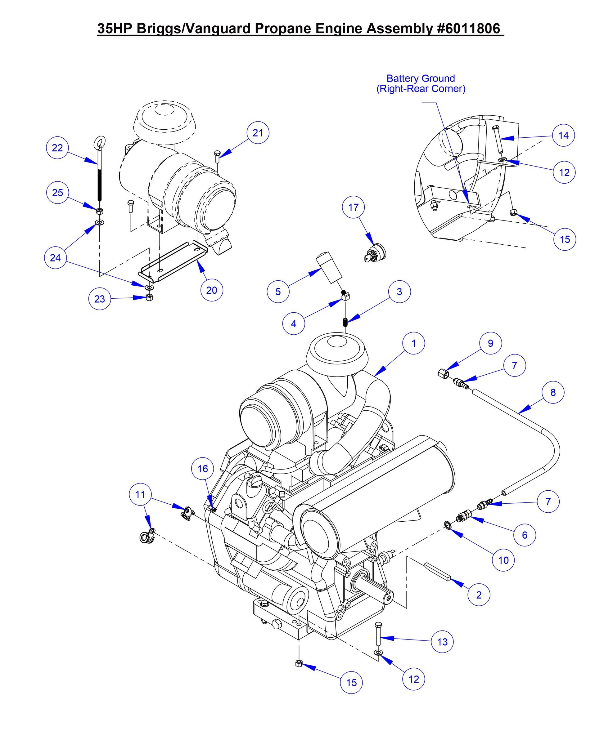 CC3535JBVP 35HP Briggs Vanguard Propane Engine Assembly