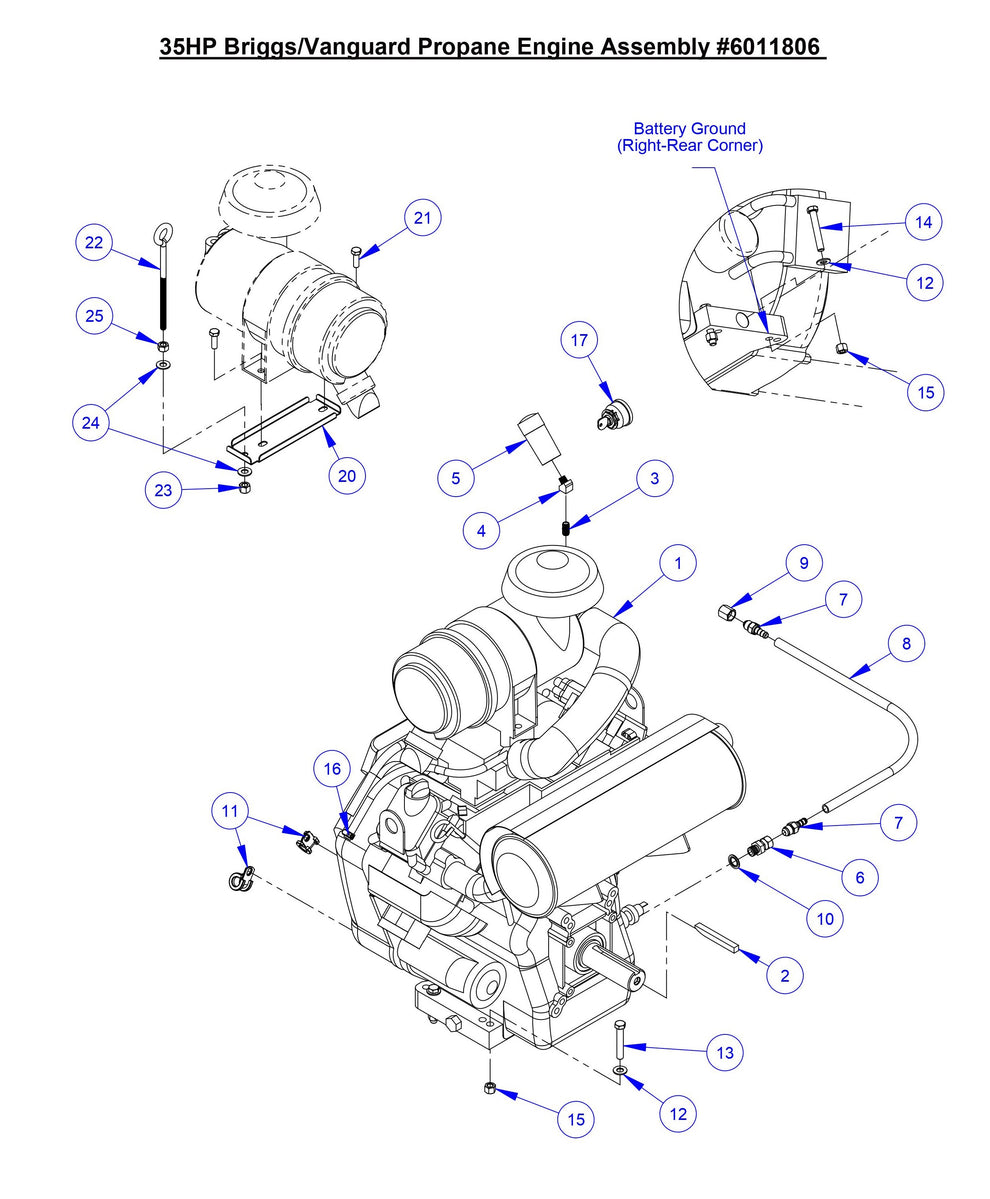CC3535JBVP 35HP Briggs Vanguard Propane Engine Assembly