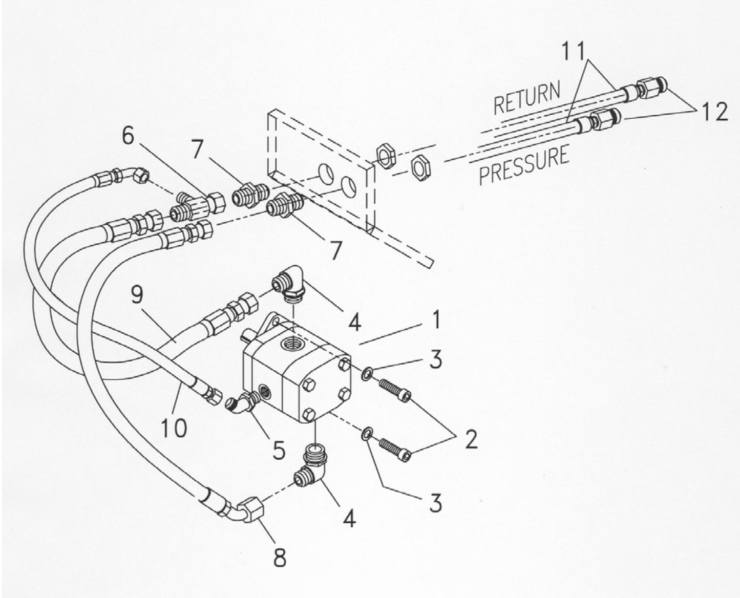 HP 35 (Serial Number 350400 - 350485) Hydraulic Motor and Hose Assemblies Parts