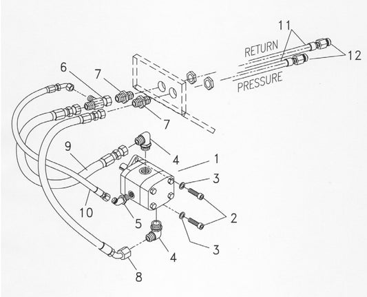 HP 35 (Serial Number 350400 - 350485) Hydraulic Motor and Hose Assemblies Parts