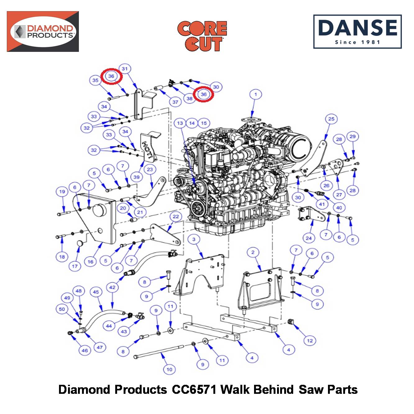 M10 Flat Washer (20MM Od) 2901356 Fits Core Cut CC6571 Walk Behind Saw By Diamond Products