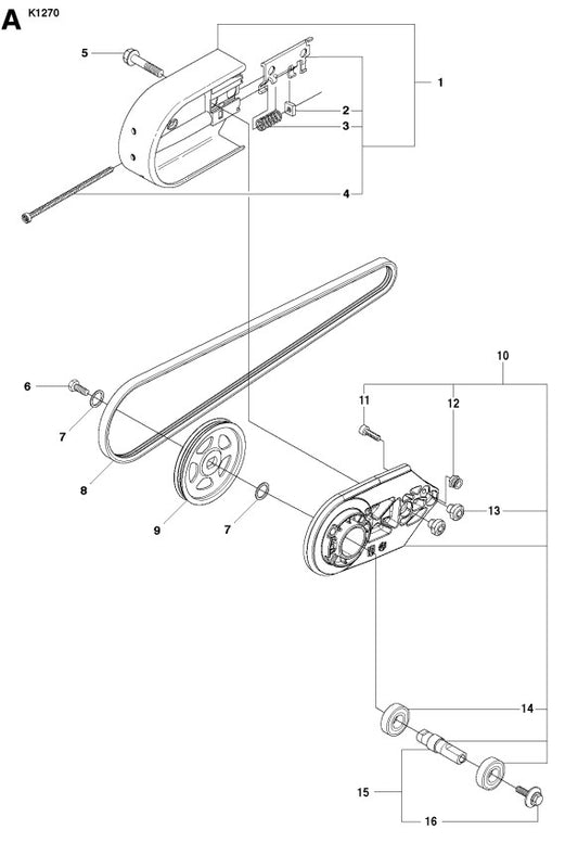 K1270 Belt Guard and Pulley Assembly Parts