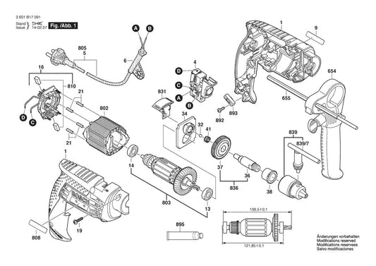 3601B17070 Bosch Electric Drill Parts Diagram