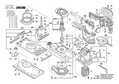 3601B92910 Bosch Sander Parts Diagram