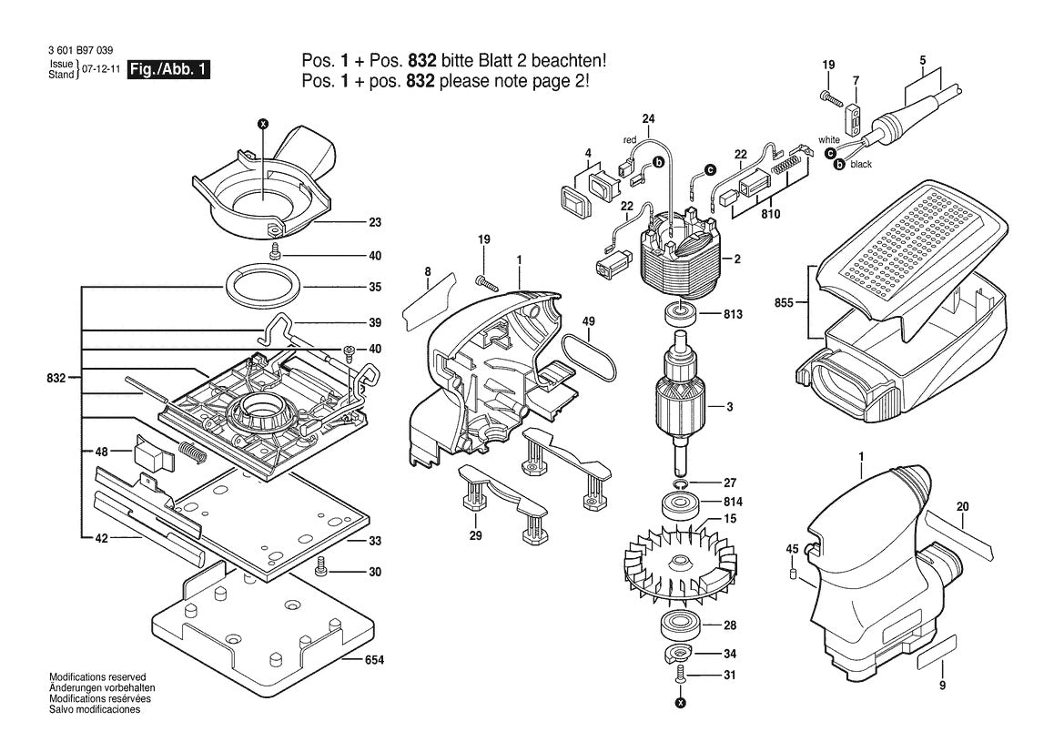 3601B97039 Bosch Sander Parts Diagram