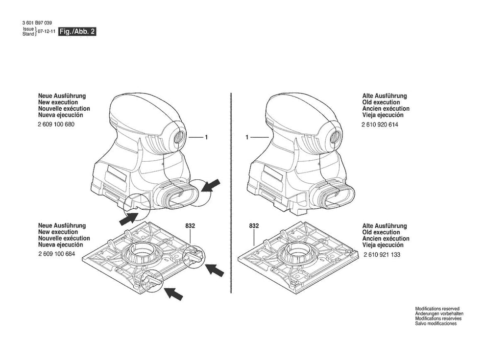 3601B97039 Bosch Sander Parts Diagram