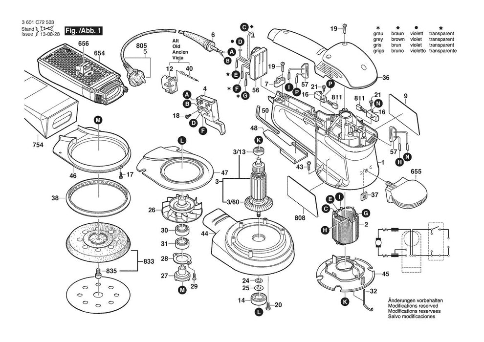 3601C72503 Bosch Sander Parts Diagram