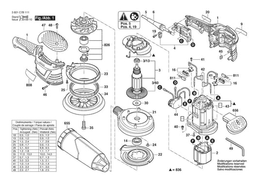 ROS65VCL  Bosch 120V Rear Handle Random Orbit Sander Kit Bosch Sander Parts Diagram