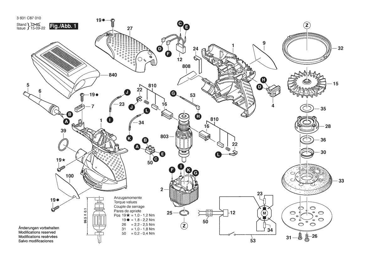 3601C87010 Bosch Sander Parts Diagram