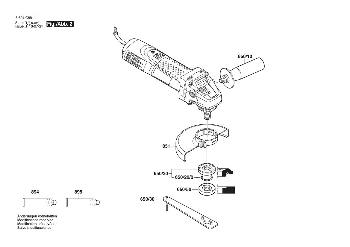 1380  Bosch Slim 4-1 Bosch Grinder Parts Diagram
