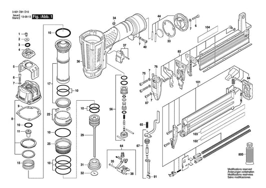 BNS200-18  Bosch 18 GA Brad Nailer Bosch Nailer Diagram