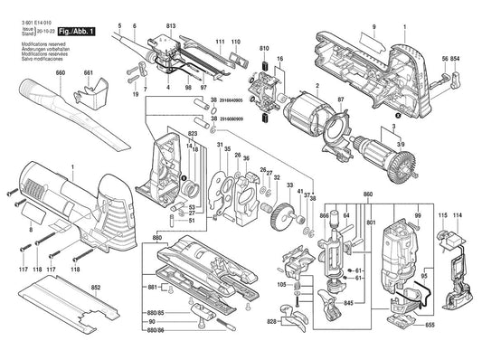 3601E14010 Bosch Jig Saw Parts Diagram
