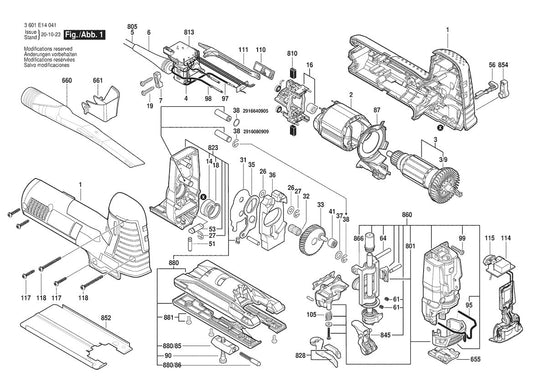 3601E14041 Bosch Jig Saw Parts Diagram