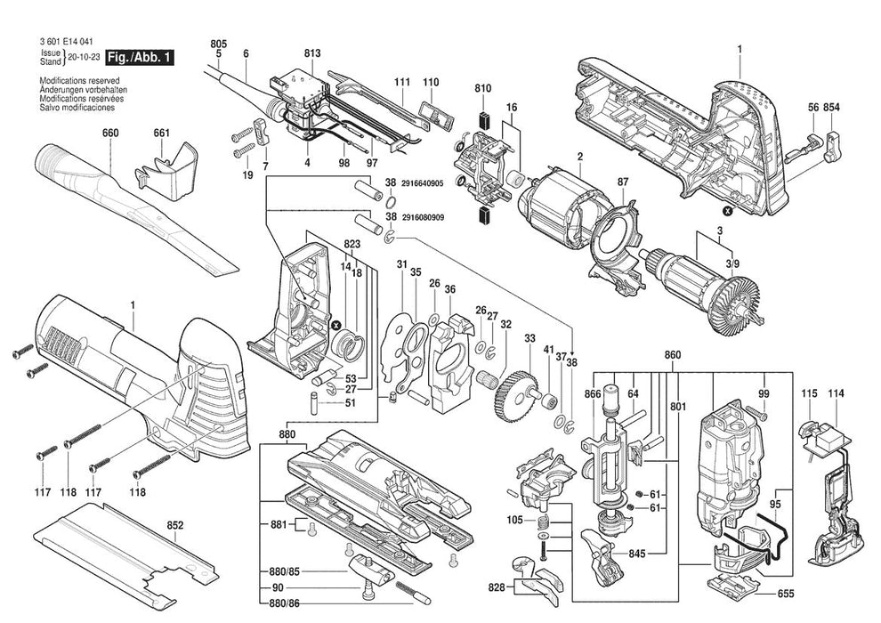 3601E14041 Bosch Jig Saw Parts Diagram