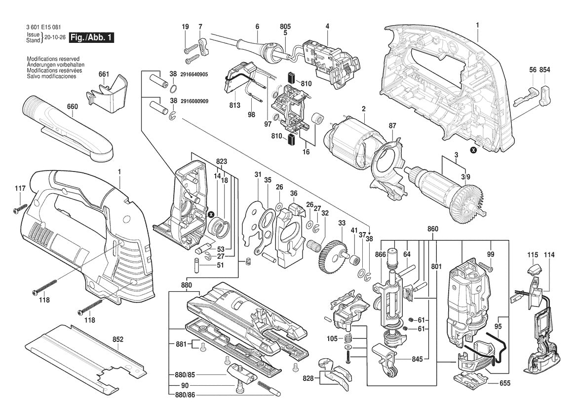 3601E15041 Bosch Jig Saw Parts Diagram