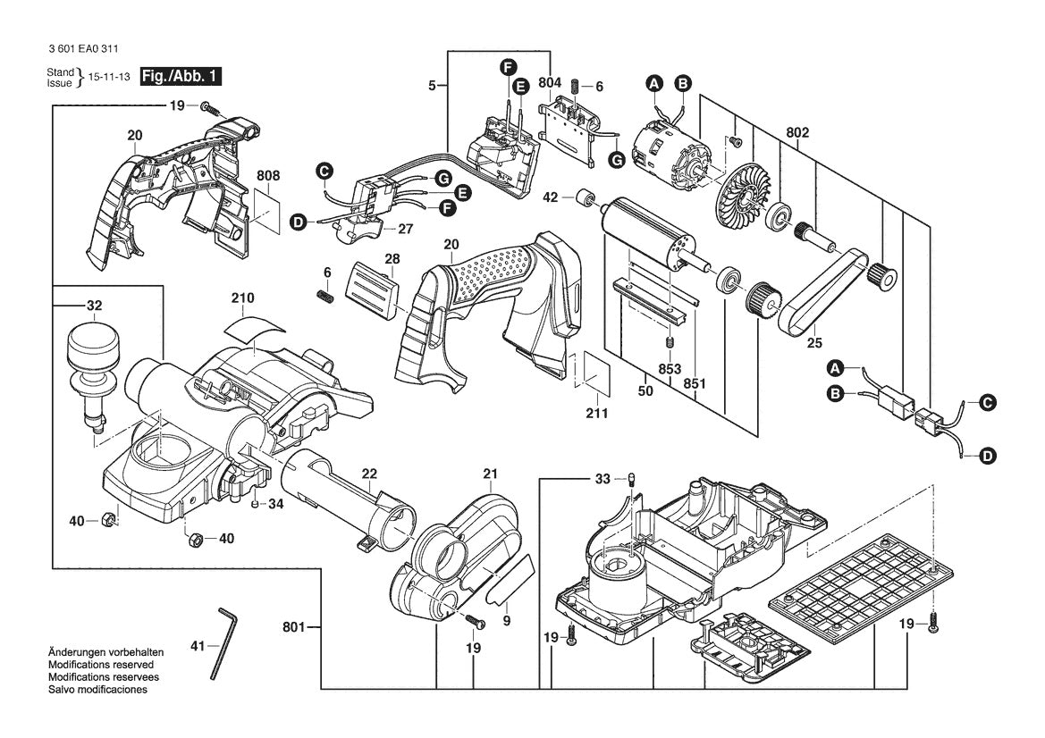 3601EA0311 Bosch Planer Parts Diagram