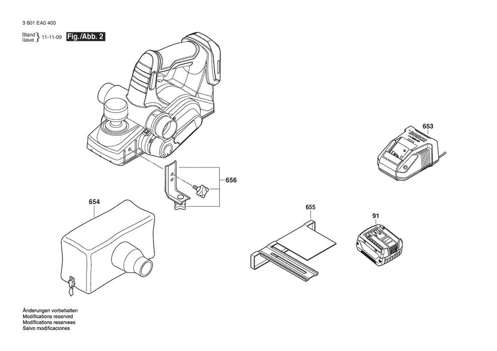 3601EA0400 Bosch Planer Parts Diagram