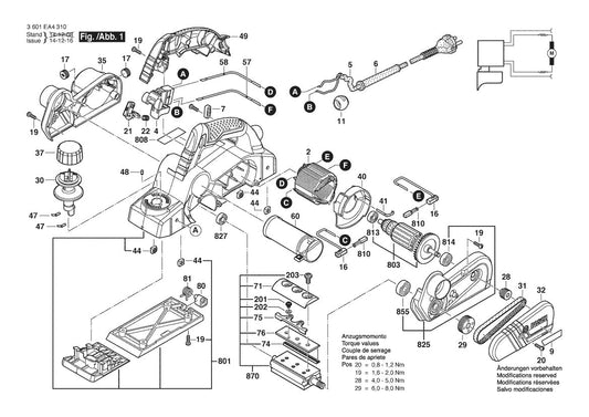 3601EA4310 Bosch Planer Parts Diagram