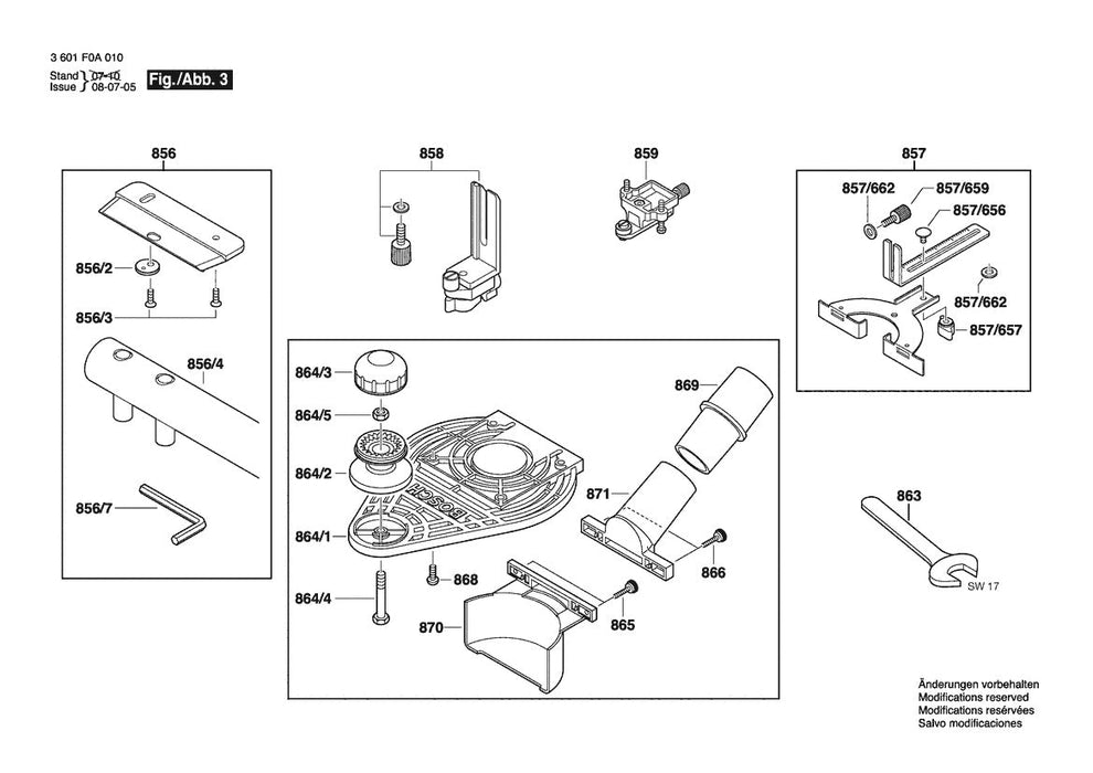 3601F0A010 Bosch Router Parts Diagram