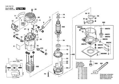 3601F0A710 Bosch Router Parts Diagram