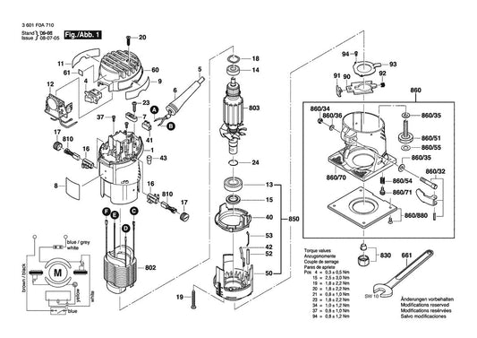 3601F0A710 Bosch Router Parts Diagram
