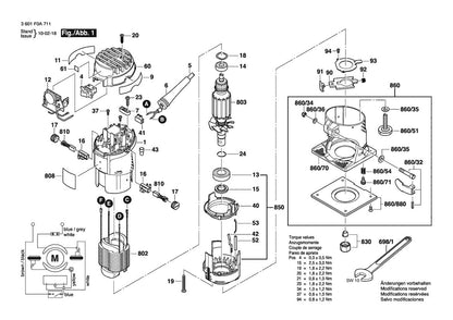 3601F0A711 Bosch Router Parts Diagram