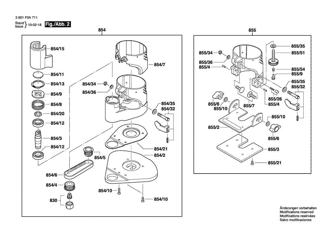 3601F0A711 Bosch Router Parts Diagram