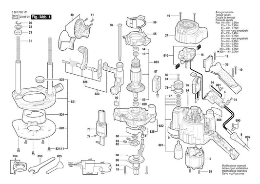 3601F26161 Bosch Router Parts Diagram