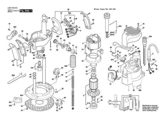 3601F49010 Bosch Router Parts Diagram