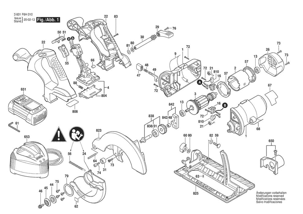 CCS 180 (3601F6H010) 18 V/061 - US Bosch Circular Saw Parts Diagram