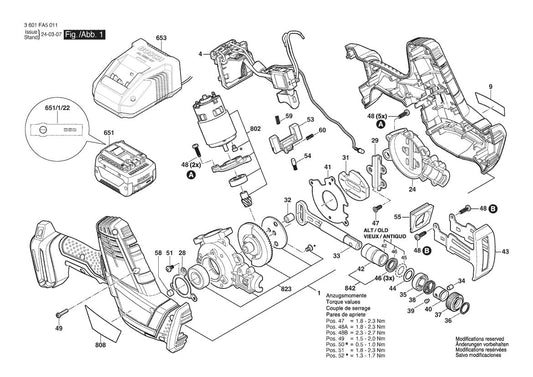 3601FA5011 Bosch Reciprocating Saw Parts Diagram
