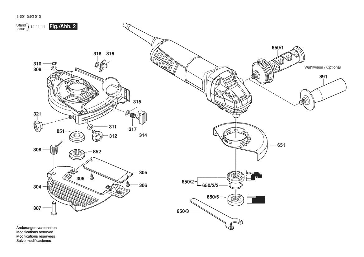 AG50-10  Bosch 5_ Angle Grinder Bosch Grinder Parts Diagram