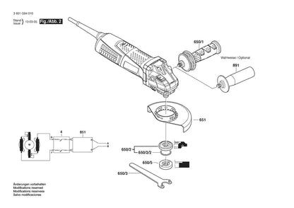 AG50-11VS  Bosch 5_ Variable Speed Angle Grinder Bosch Grinder Parts Diagram
