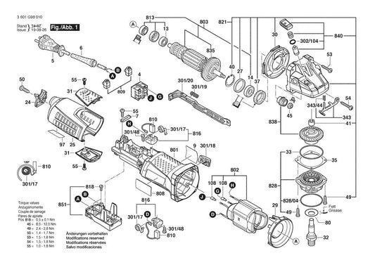 AG60-125  Bosch 6_ High-Performance Angle Grinder Bosch Grinder Parts Diagram