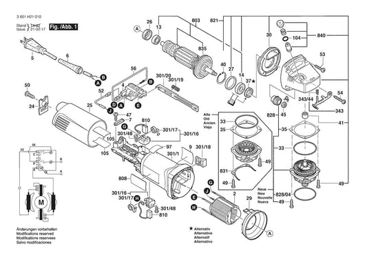 3601H21010 Bosch Grinder Parts Diagram