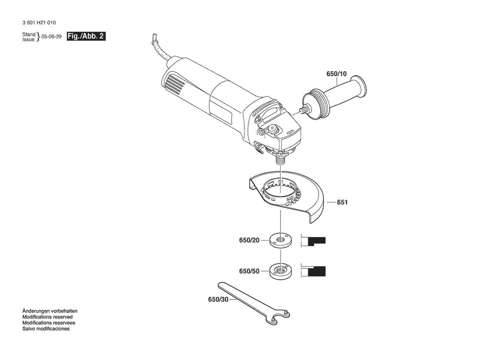 3601H21010 Bosch Grinder Parts Diagram