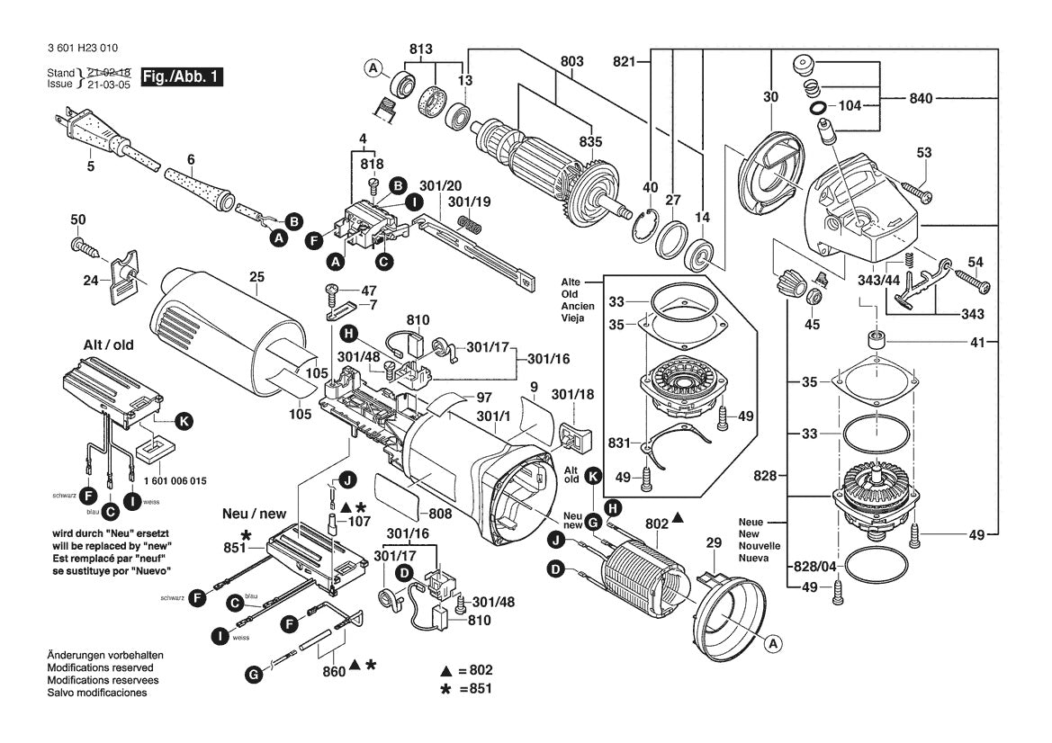 3601H23010 Bosch Grinder Parts Diagram
