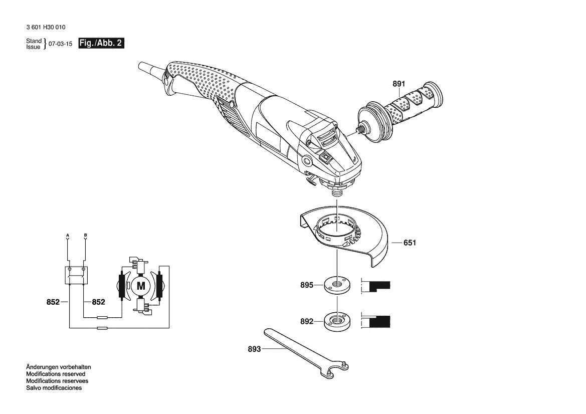 3601H30A10 Bosch Grinder Parts Diagram