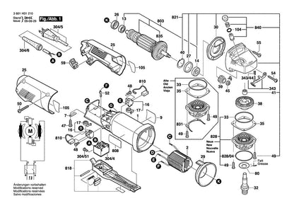 3601H31210 Bosch Grinder Parts Diagram