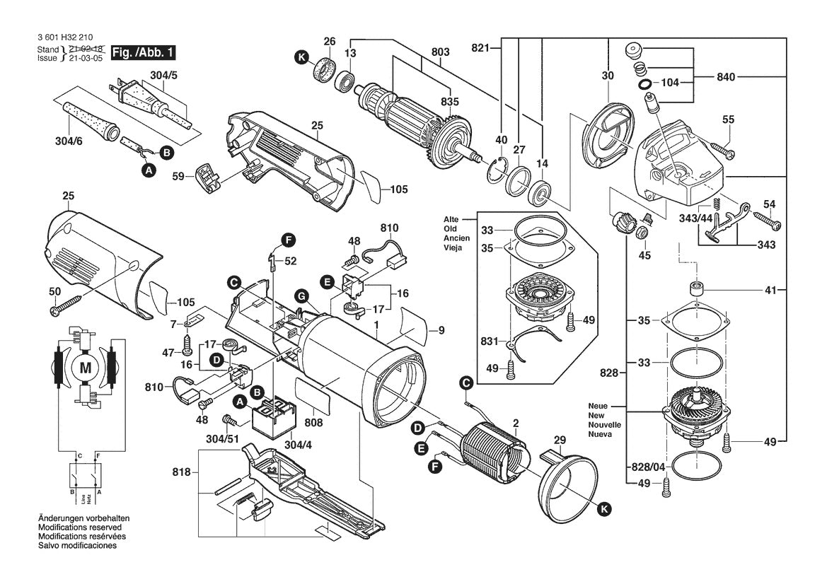 3601H32210 Bosch Grinder Parts Diagram