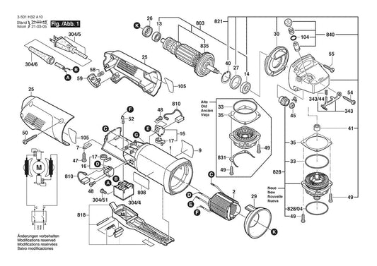 3601H32A10 Bosch Grinder Parts Diagram
