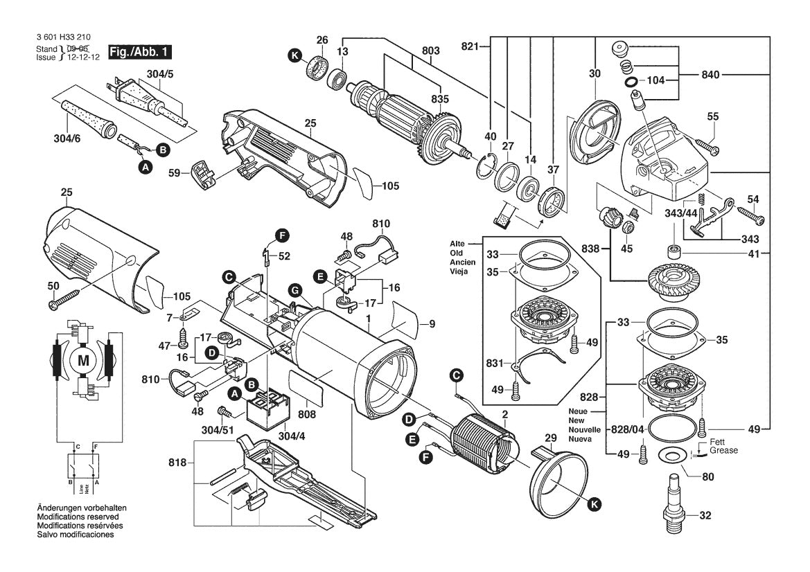 3601H33210 Bosch Grinder Parts Diagram