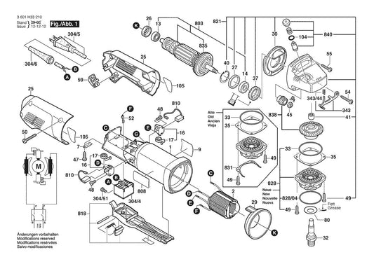 3601H33210 Bosch Grinder Parts Diagram