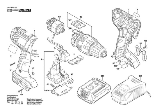 HDS181 (3601H67110) Bosch Hammer Drill Bosch Hammer Drill Parts Diagram