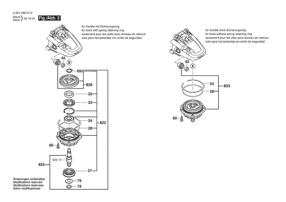 3601H90E10 Bosch Grinder Parts Diagram
