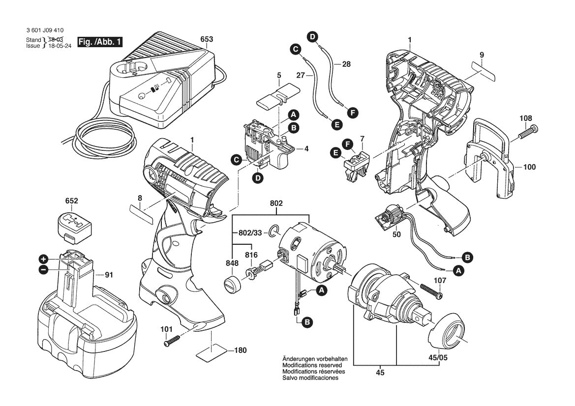 3601J09410 Bosch Impact Wrench Parts Diagram